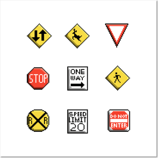 Pixel Street Signs Posters and Art